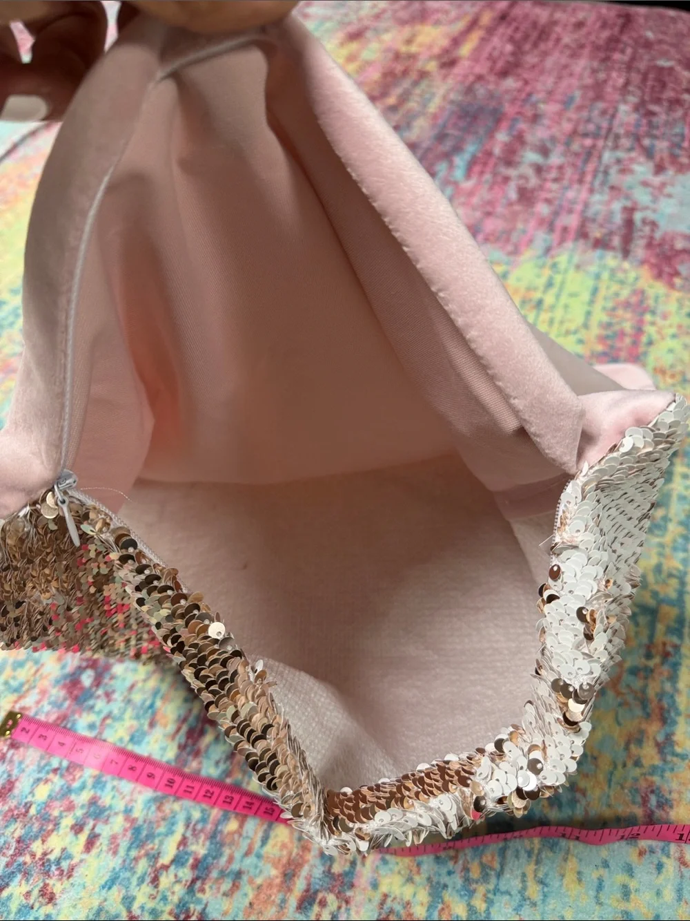 Reversible Sequin Accent Pillow Cover in Bronze and White